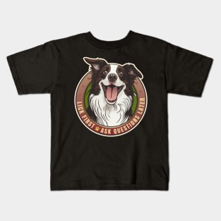 Lick First Border Collie Design Kids T-Shirt